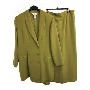 Tower Hill Collection Women's Tall 20T Green Suit Set Blazer Jacket Skirt‎ Lined